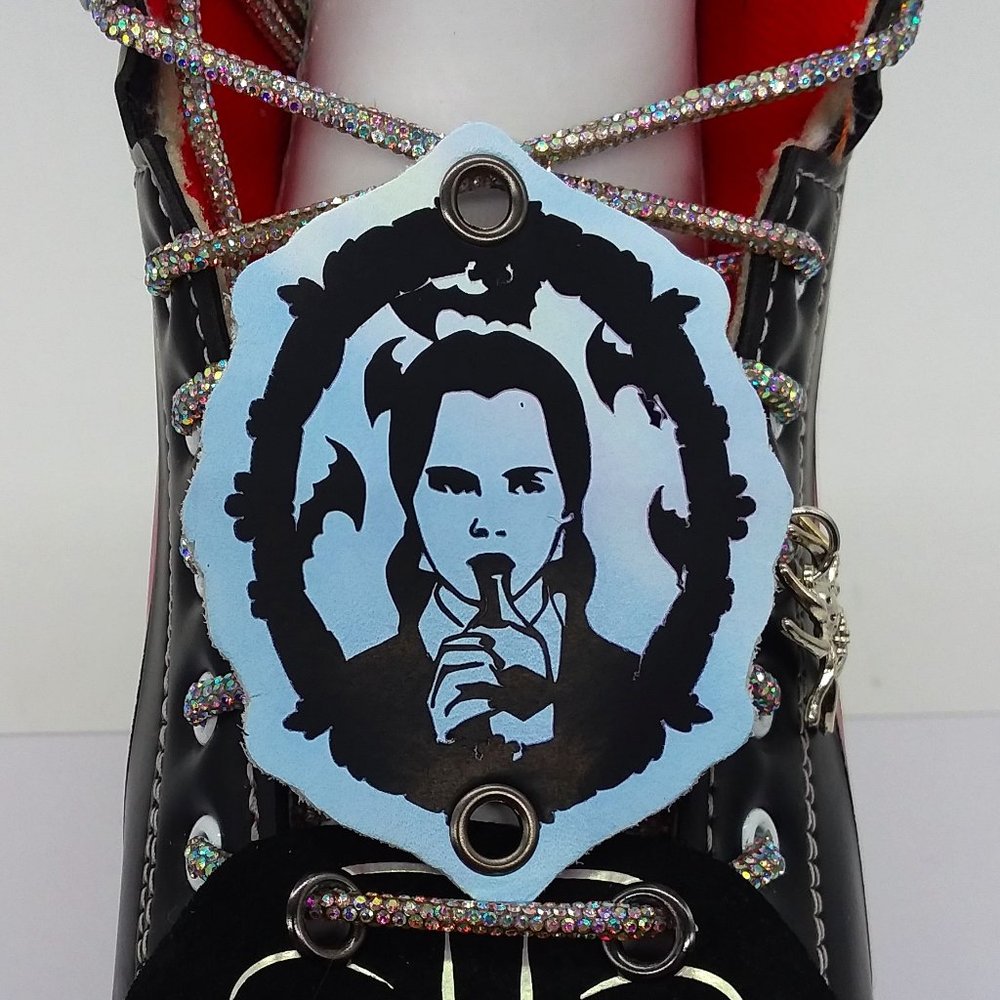 Wednesday Addams eyelet patch shoe charm